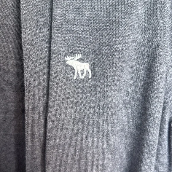 Abercrombie & Fitch Gray Long Line Open Cardigan Size XL Academia Outdoor Preppy - Picture 3 of 5